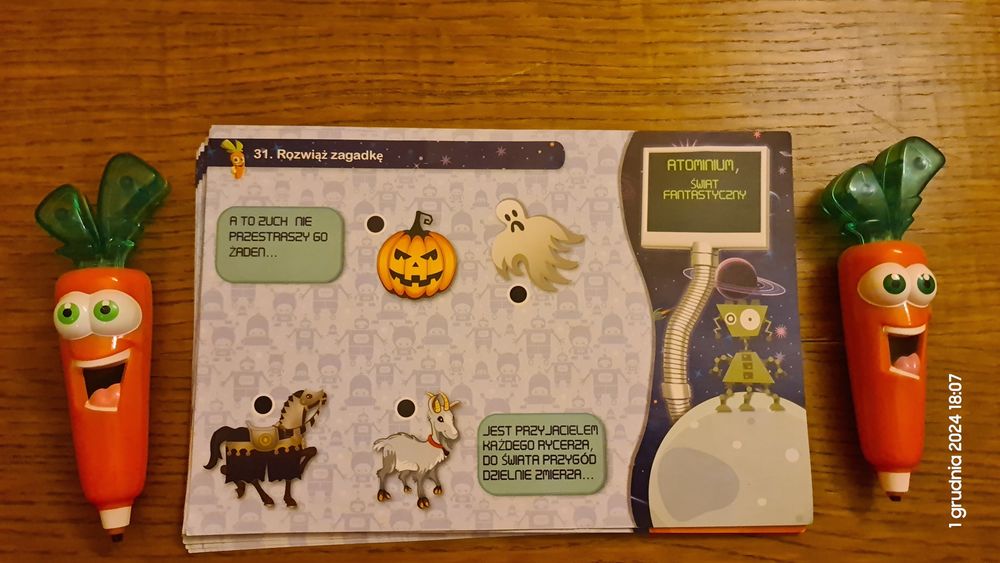 Marcheweczka ABC słowa, zdania + mówiąca i świecąca marchewka + gratis