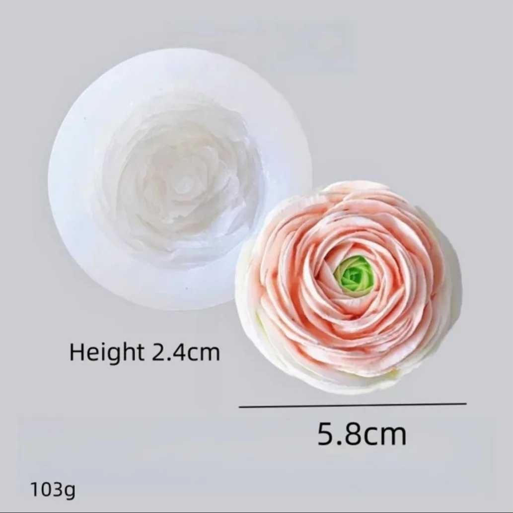 Силіконова форма молд для свічок Троянда Остіна, квітка троянда 3D