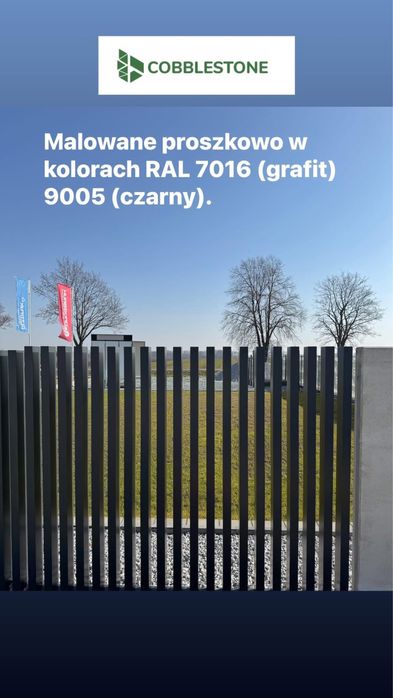 Ogrodzenie palisadowe grzebieniowe betonowe przęsła furtki multibox