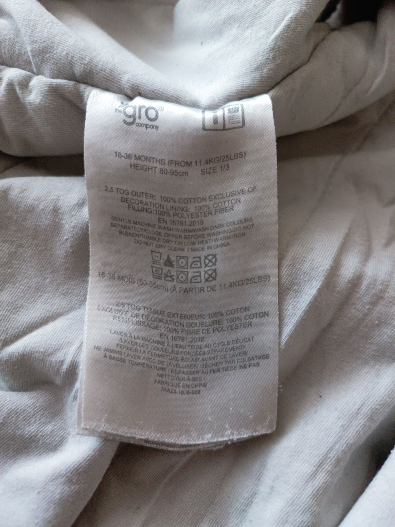 Śpiworek Grobag Travel 18-36 m-cy 2,5 tog