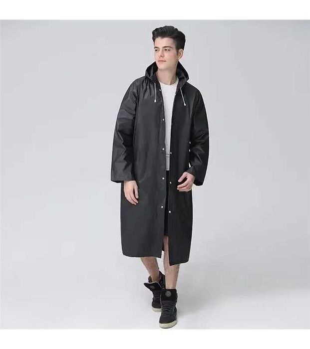 Casaco Impermeável Comprido, com Capuz, em Eva