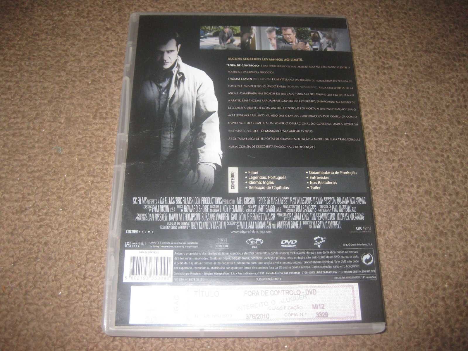 DVD "Fora de Controlo" com Mel Gibson