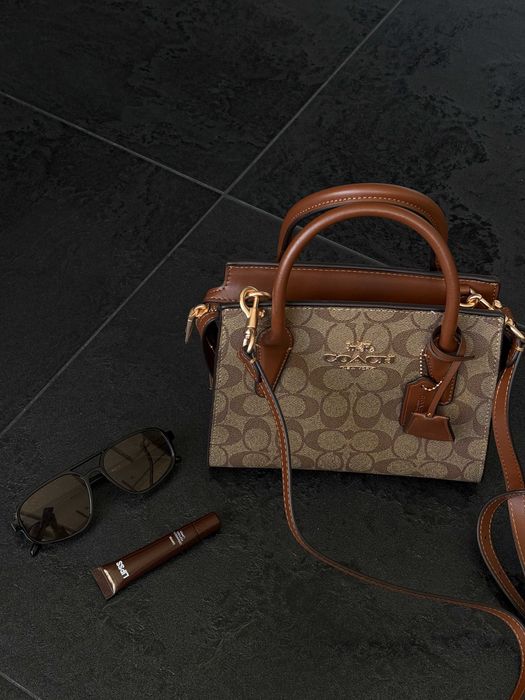 Шкіряна сумка Coach Beige Brown