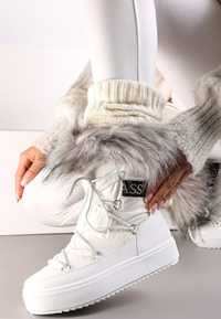 Nowe buty śniegowce białe futerko ocieplane bardzo ciepłe rozm 39
