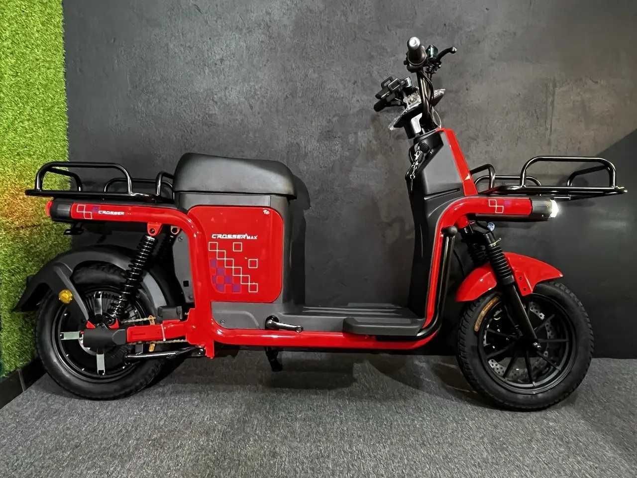 Электровелосипед Crosser МАХ PRO 1200W 72V 20Ah красн.,сер.,син.,черн.