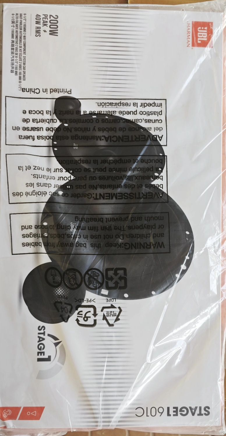 Colunas auto JBL vias separadas