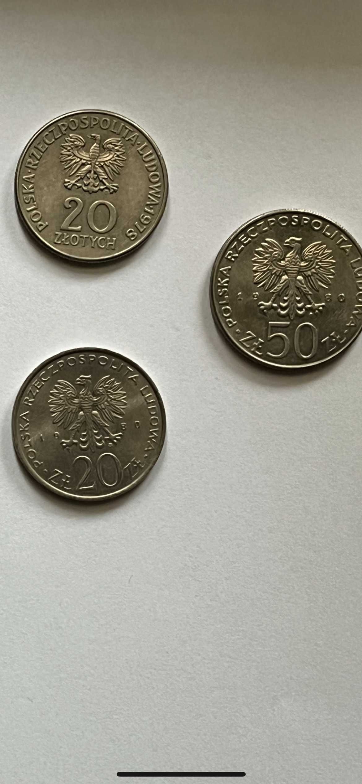 zestaw monet z czasów PRL 10zł, 20zł i 50 zł  - 7 sztuk