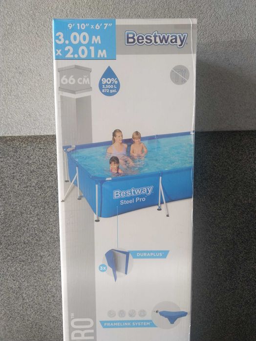 HIT Basen stelażowy 300 x 201 x 66 na stelażu prostokątny KURIER