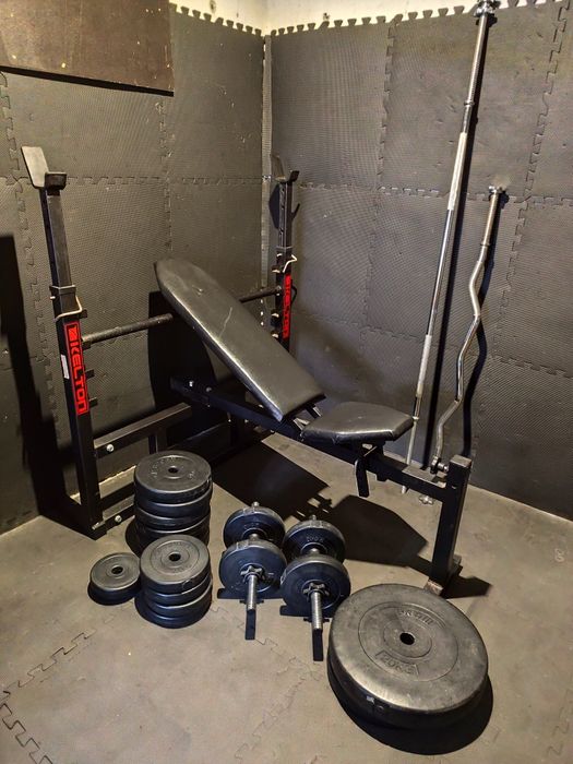 Zestaw do ćwiczeń siłownia domowa obciążenie gryfy możliwość transport