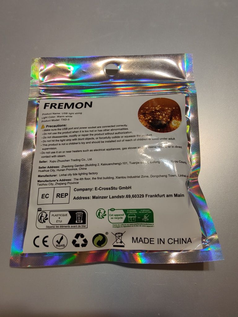 Dekoracja świetlna do pokoju na urodziny lampki LED USB ciepłe światło