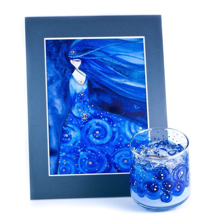 Gwieździsta akwarela i aromatyczna Świeca sojowa, unikatowy podarunek