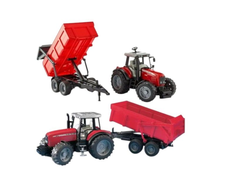Massey Ferguson 7480 z Przyczepą Bruder U02045 Traktora do Zabawy