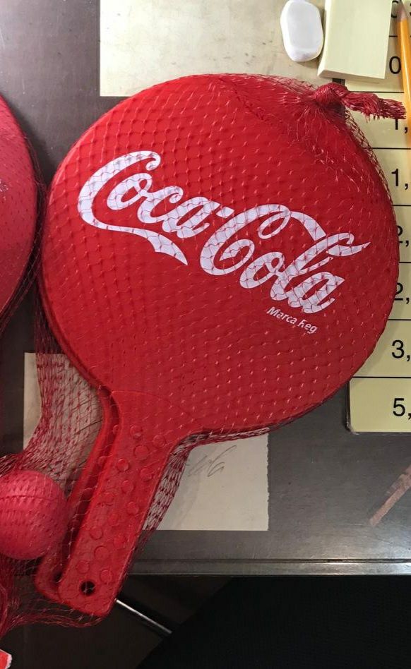 Raquetes de praia Coca-Cola embalagem origem - Novas