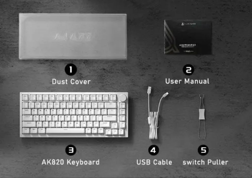 Ігрова механічна клавіатура AJAZZ AK820 WHITE , із підсвіткою