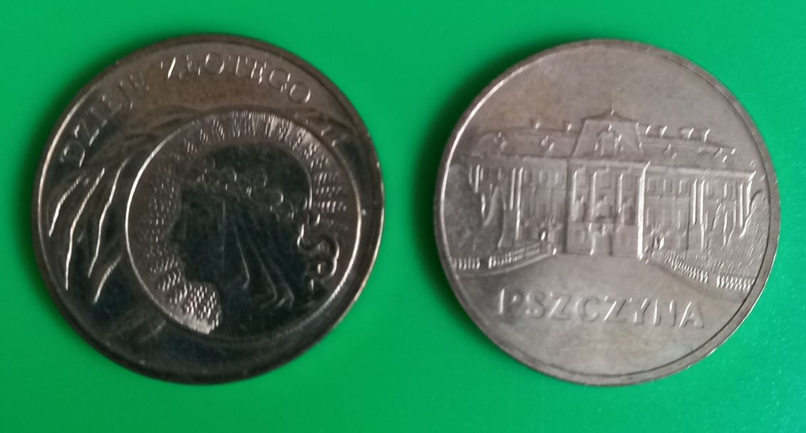 Dwie monety o nominałach 2 zł z 2006 roku