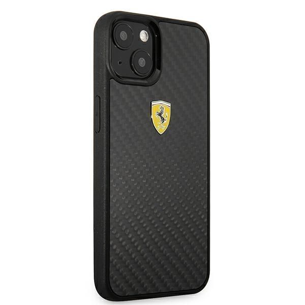 Etui Ferrari iPhone 13 Mini Real Carbon Fiber - Czarny