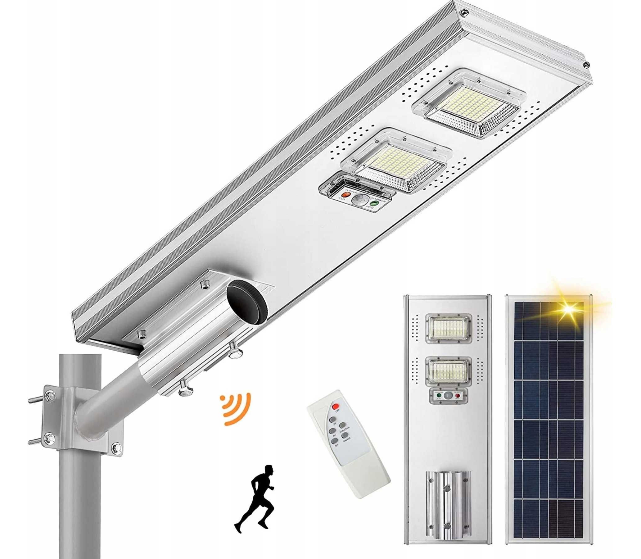 Lampa uliczna LED solarna 1200W ogrodowa aluminium