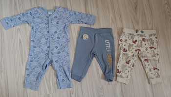 Zestaw ubrań dla chłopca - spodnie rampers piżamka rozmiar 74 80