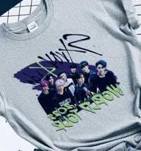 Koszulka T-shirt Stray Kids Kpop popiel szara koreanskie