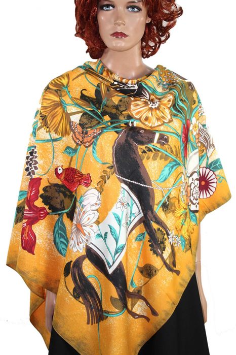 C1-8 Ogromna Jedwabna Chusta SILK Prezent 130x130