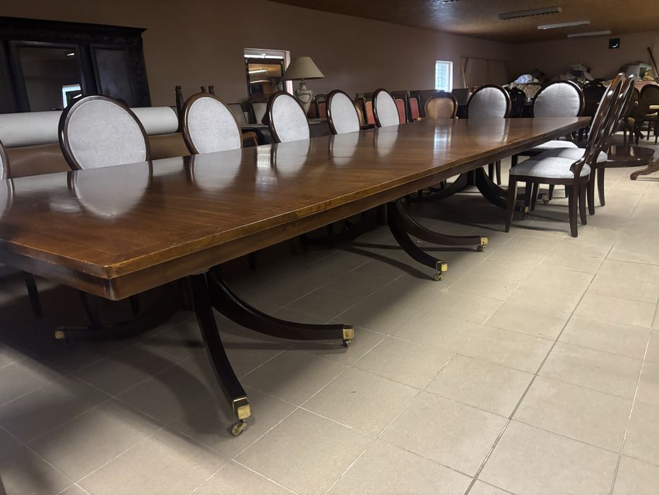 Mega Stół Angielski 18-20 osób + 12 krzeseł Meble Stylowe sklep zestaw