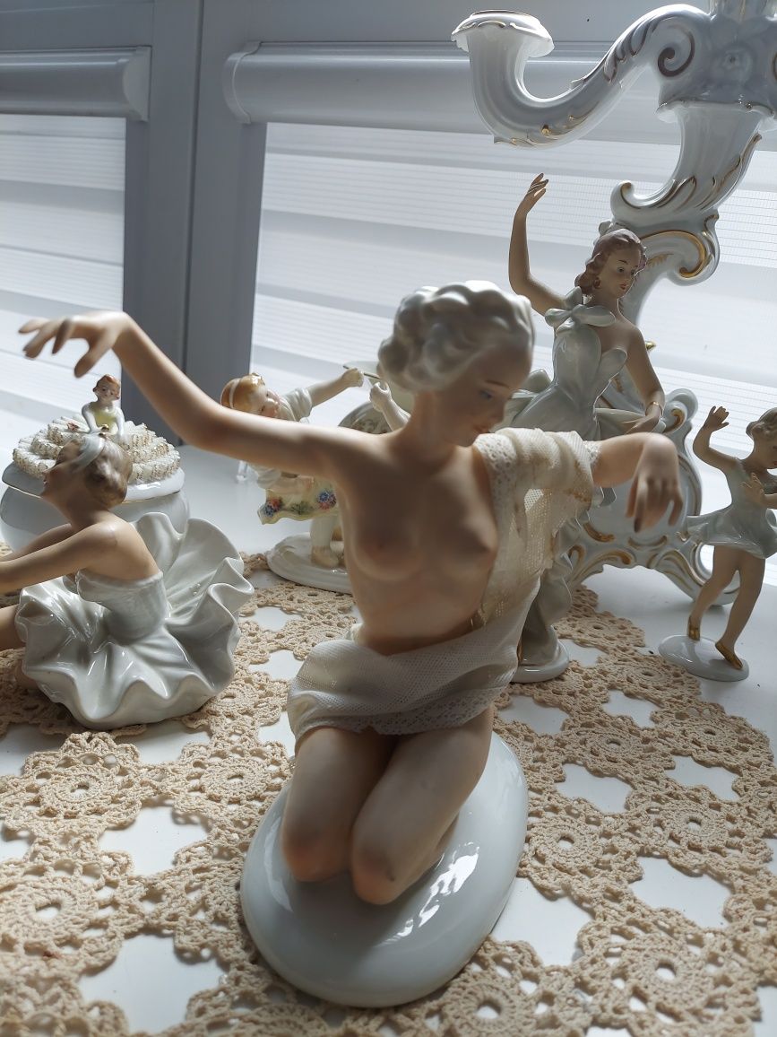 Porcelanowa figurka kobiety , unterweissbach