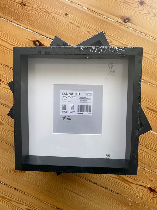 Ramki do zdjęć IKEA 25x25 czarne kwadraty nowe