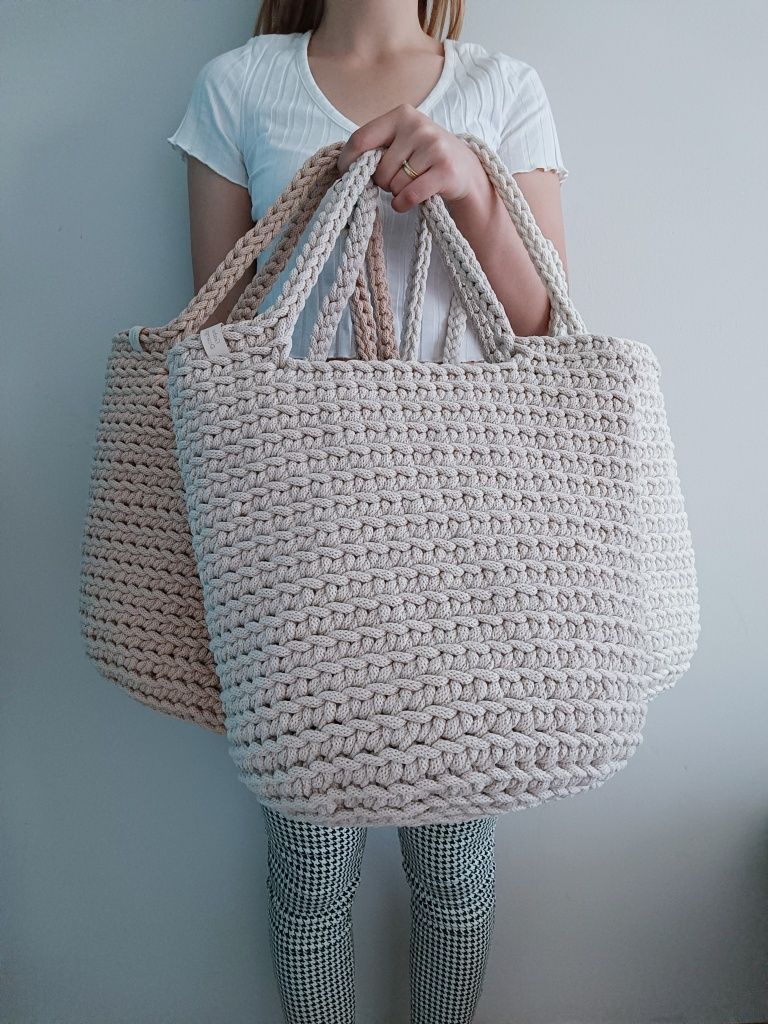 Torebka ze sznurka bawełnianego handmade