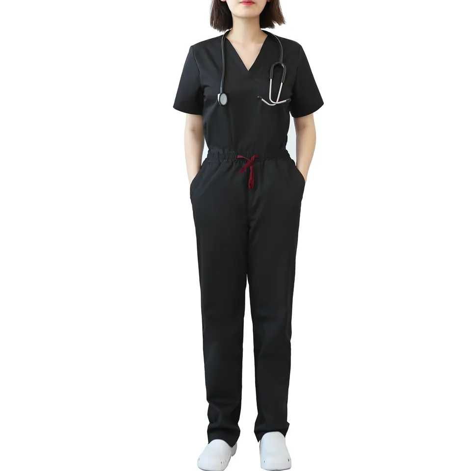 Nowy komplet kitel damski czarny/koszulka /spodnie /fartuch !502-2XL!