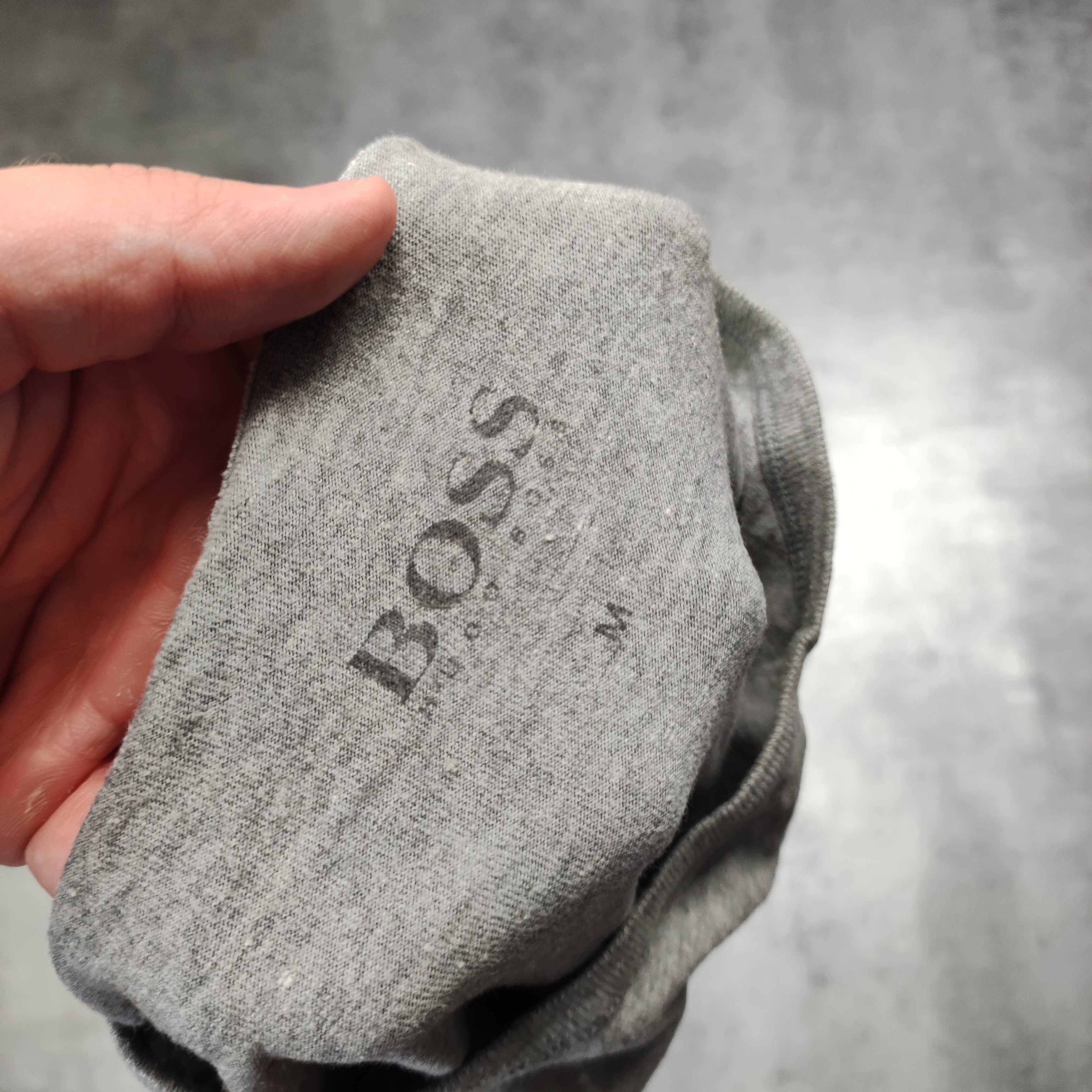 MĘSKA Koszulka Elegancka Basic Małe Logo Hugo Boss Bawełna Klasyczna