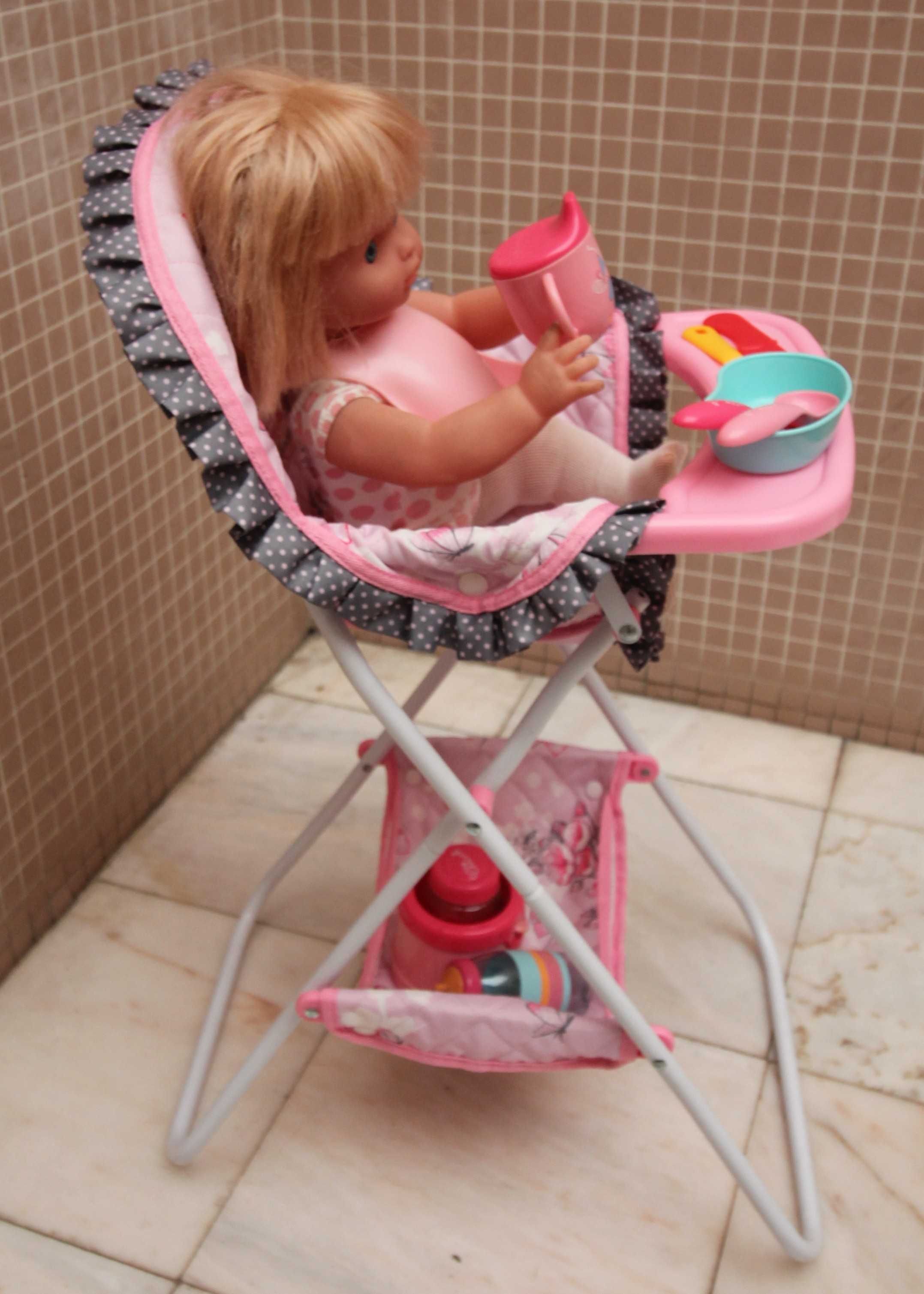 cadeira papa Dobrável de brincar + boneca e acessorios