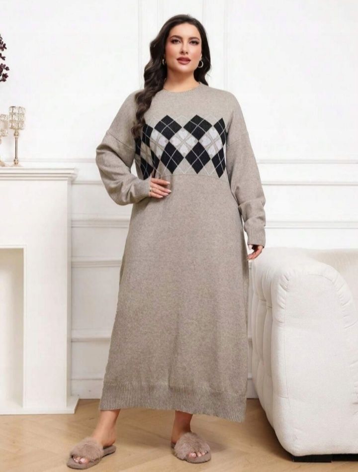 dzianinowa sukienka PLUS SIZE rozmiar 52 XXXXXXL 6XL SHEIN