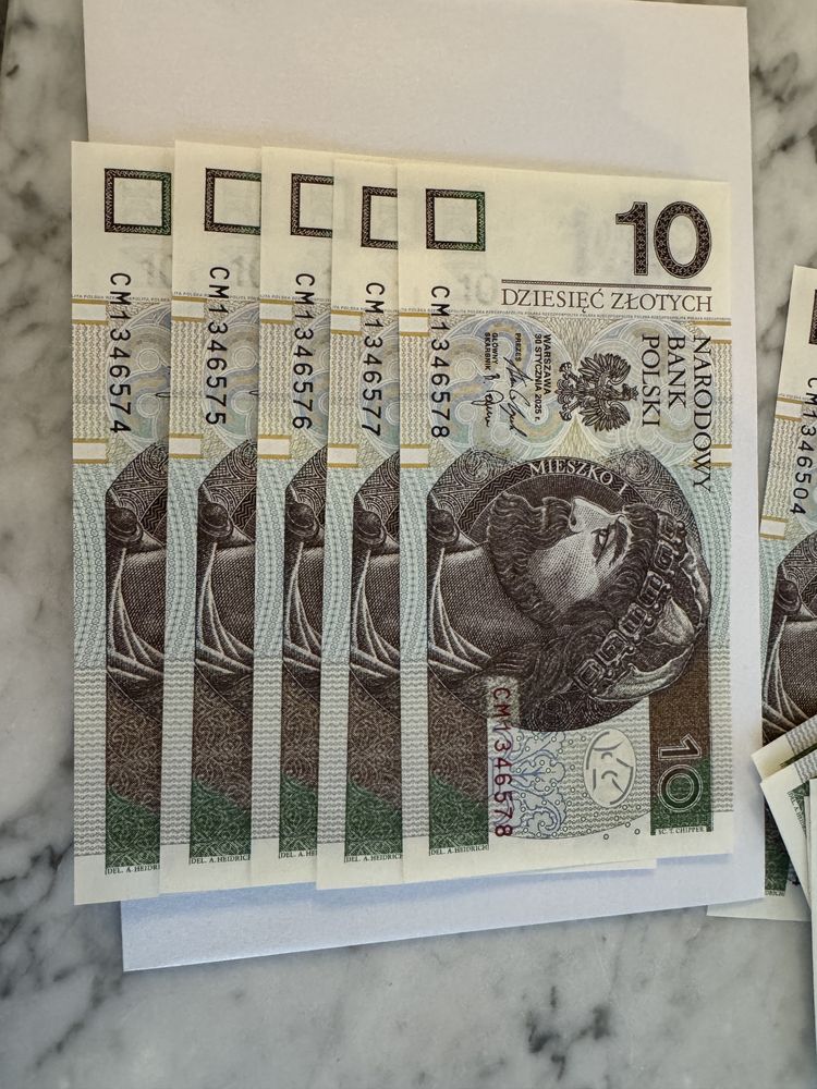 Banknot bankoty 10 zł nowe stan unc