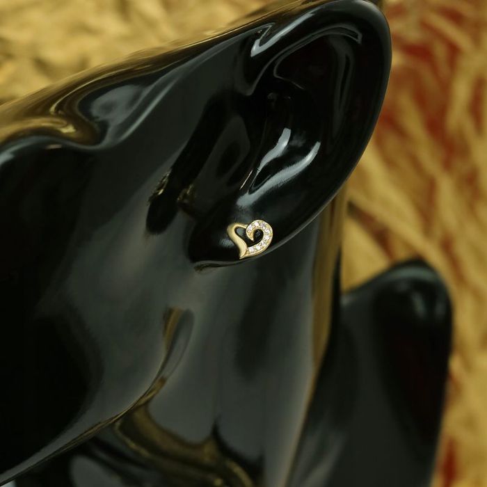 Kolczyki Złote Serca Dla Dziewczynki 925/585 Na Komunię Na Chrzest + G