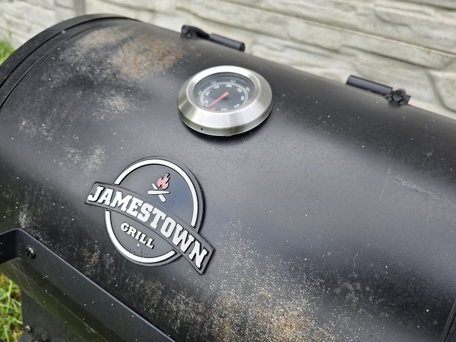 Grill węglowy wędzarnia Jamestown gril wolnostojący solidny żeliwny