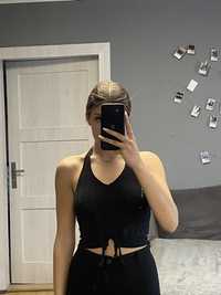 Czarny Crop top bluzka