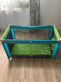 Łóżeczko turystyczne kojec Baby Design Simple niebiesko-zielono-szare
