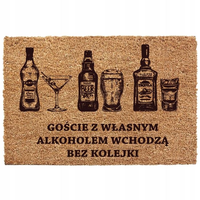 Wycieraczka pod drzwi gruba 60x90cm mata do butów ALKOHOL
