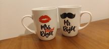 Kubki Mr Mrs Right kubek Dla par, na ślub prezent
