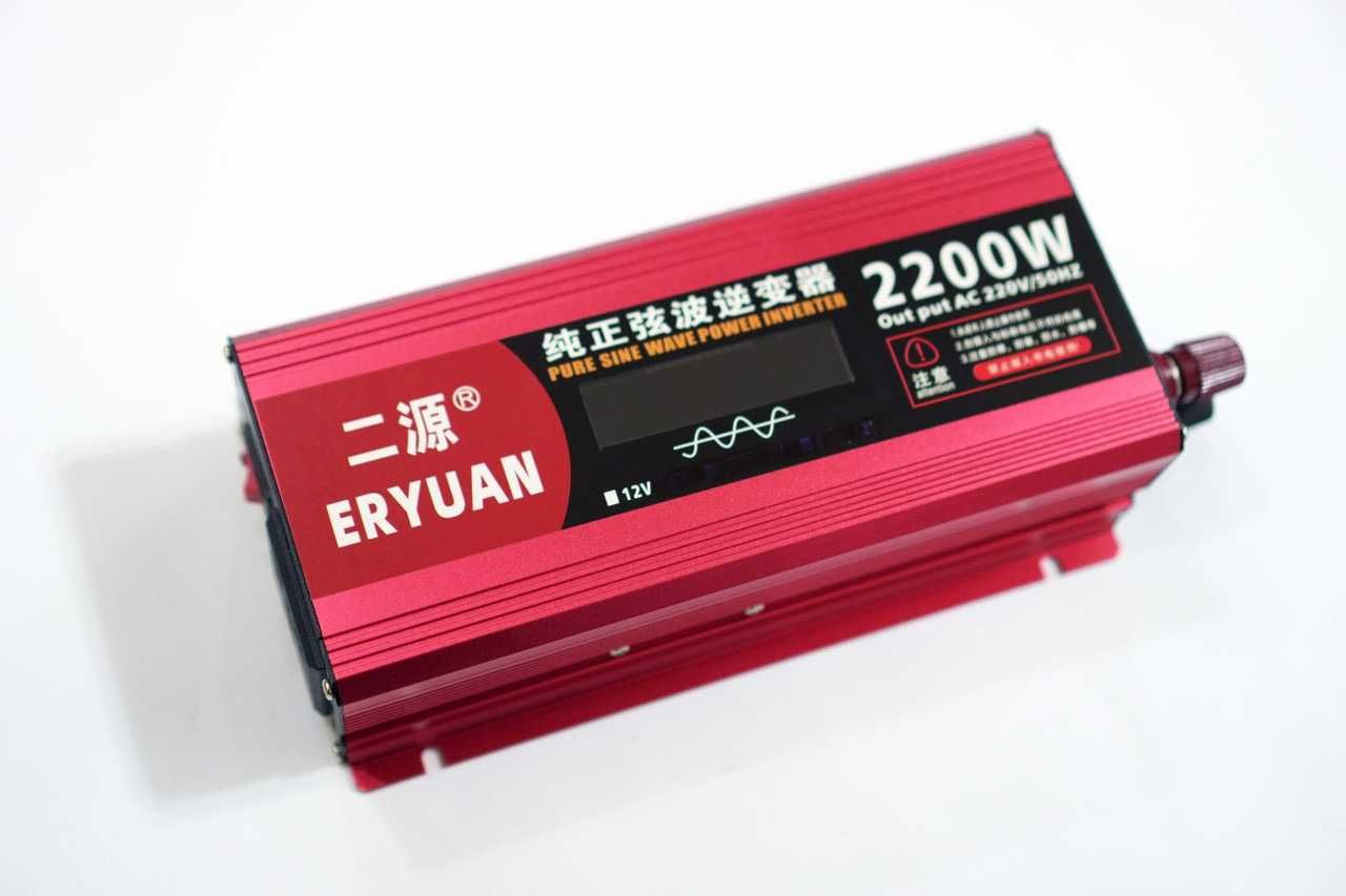 Инвертор 2200 LCD Перетворювач чиста синусоїда AC/DC 12v