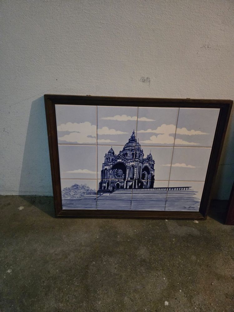 Quadros pintados á mão em azulejo