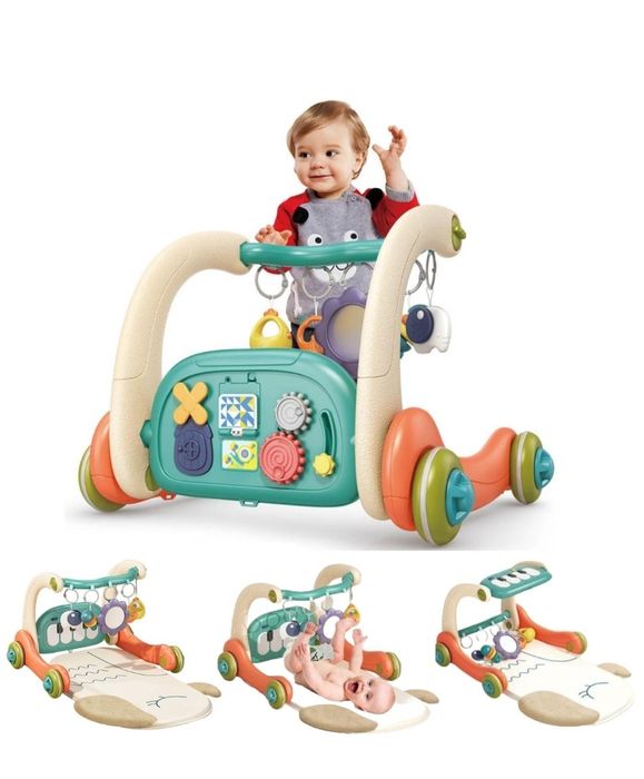 Дитячий Ігровий Центр 4 в 1: Ходунки, Килимок, БізіБорд та Муз.піаніно