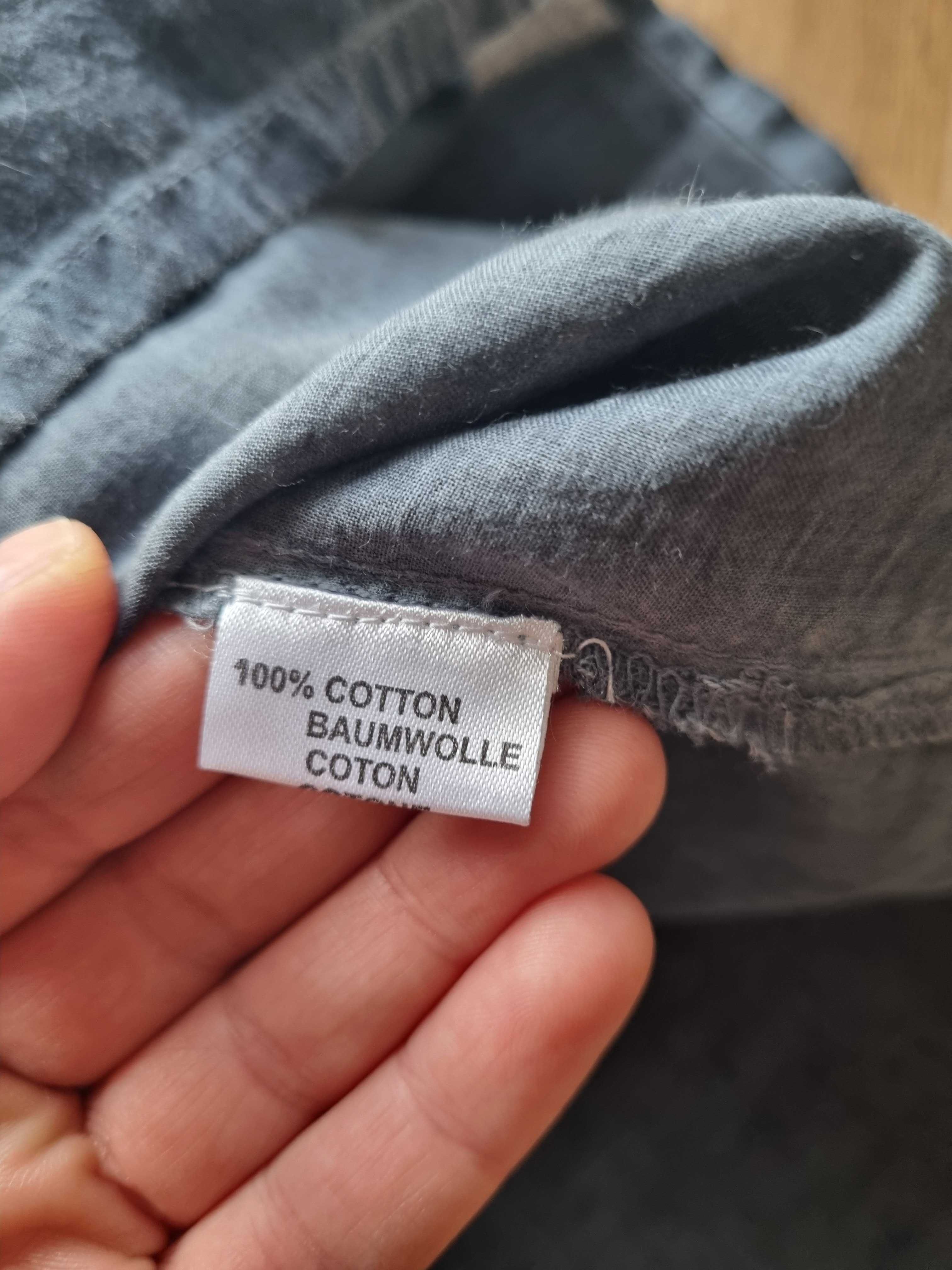 Granatowa bluzka rękaw 3/4 Moshi XL oversize tunika długa bluzka