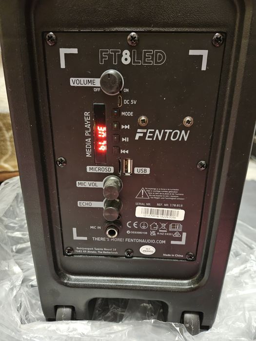 Głośnik bluetooth 300W fenton ft8led-mk2