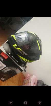 Capacete mota preto e verde