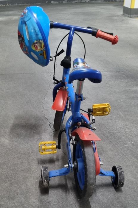 Bicicleta para Criança Patrulha Pata com Capacete.