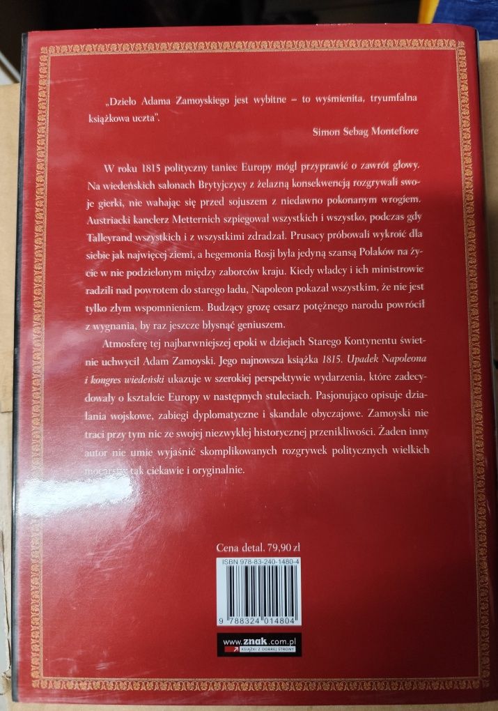 1815 Upadek Napoleona i kongres wiedeński. Adam Zamoyski.