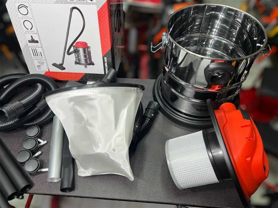 Пылесос строительный 1200 Вт 20 л YATO с очисткой фильтра