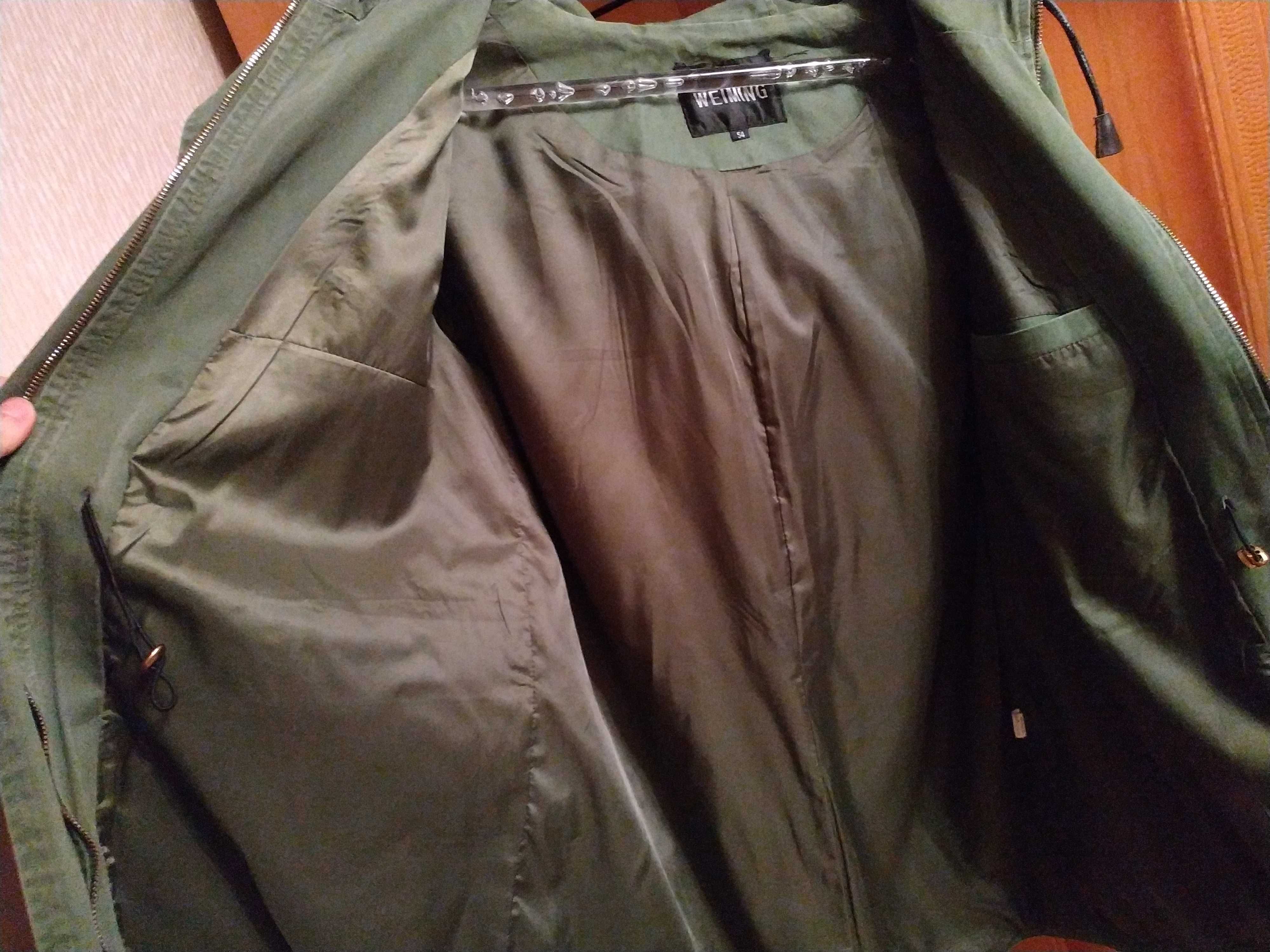 Куртка парка женская мужская ветровка хаки зелёный болотный 54 размер