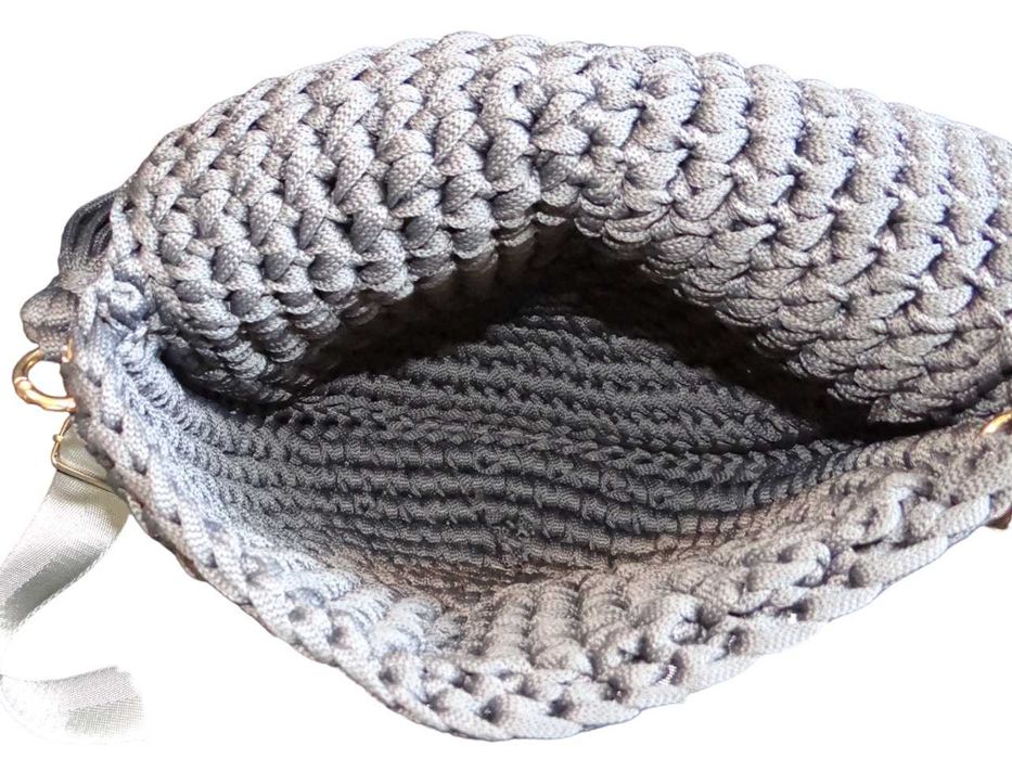 Torebka ze sznurka wykonana ręcznie na szydełku TS022 handmade
